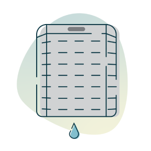 a drawn picture of an ac unit leaking water